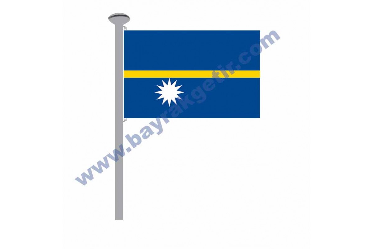 NAURU GÖNDER BAYRAK 50x75 ( EBAT SEÇİNİZ )